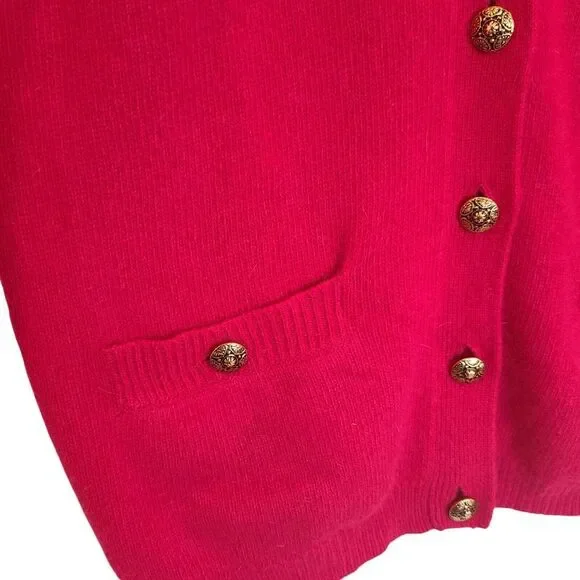 VTG White Wheeler Martha Cardigan Sweater Womens M Dark‎ Pink Angora Wool Blend - Picture 4 of 7